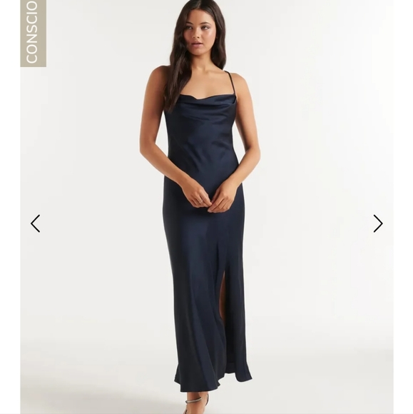 Worn once EverNew navy slip dress - Picture 1 of 9